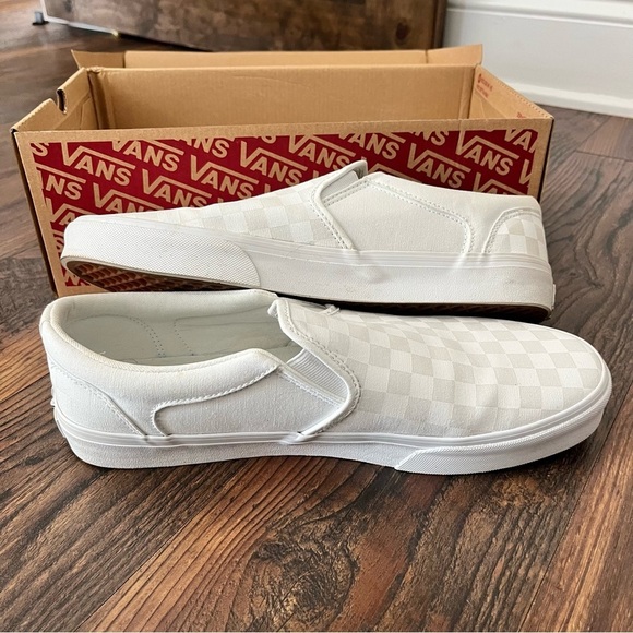 Vans Off The Wall Slip On Low Top Shoes Men Size 12 White New In Box - Picture 1 of 6
